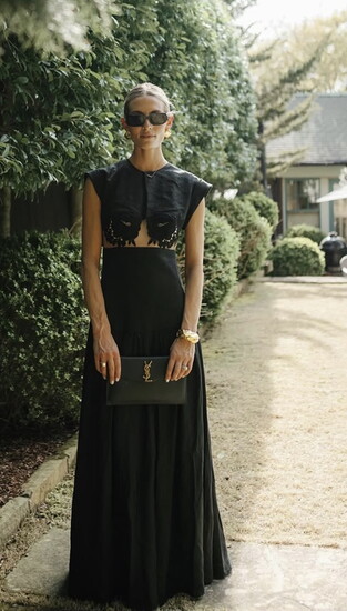 I loved shooting this dress for a partnership I had with Saks Fifth Avenue. The silhouette was incredibly flattering, and the detailing added great dimension. 