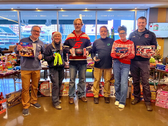 Jon Lovald, MACV Chief of Operations, Kellie Murphy-Ringate, Gary Ringate, Mike Seifert, Barrie Seifert, and Andy Hein. Toy Drive for Children of Veterans 