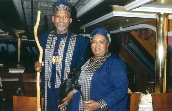 David and Sharon donning their African regalia.