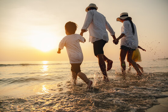 Family at the beach. 