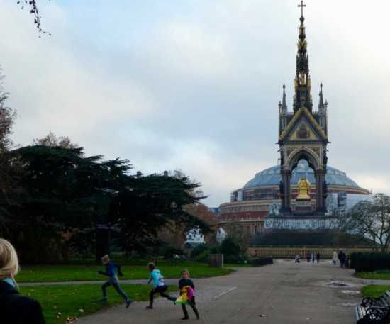 Hyde Park, letting off steam, Victoria and Albert memorial