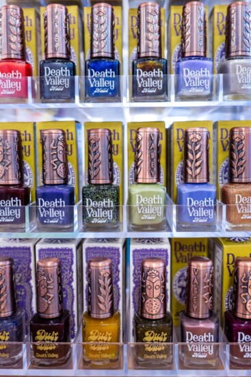 Ethereal and in touch with nature, these hand made vegan polishes have crushed minerals and flowers in a rainbow of colors.  Death Valley Nail Polish $20-24