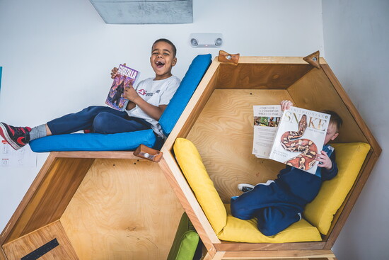 A reading nook designed for discovery.