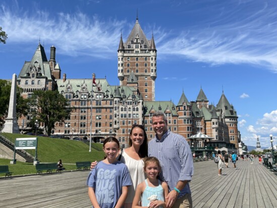 Claudia Dawley with her family on a trip in Quebec City, Canada.