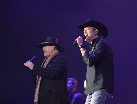 Donovan Chapman (right) performs with Eddie Montomgery of famed country duo Montgomery Gentry