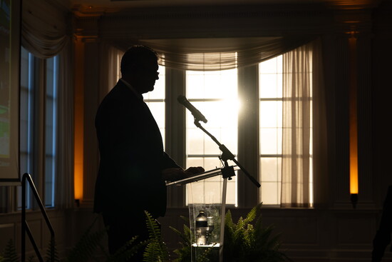 The sun setting as the Chamber awards unfold