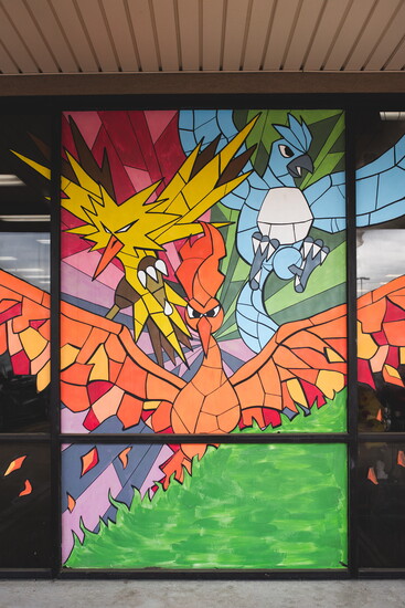 Mavericks Mason Pokémon mural painted by an employee.  