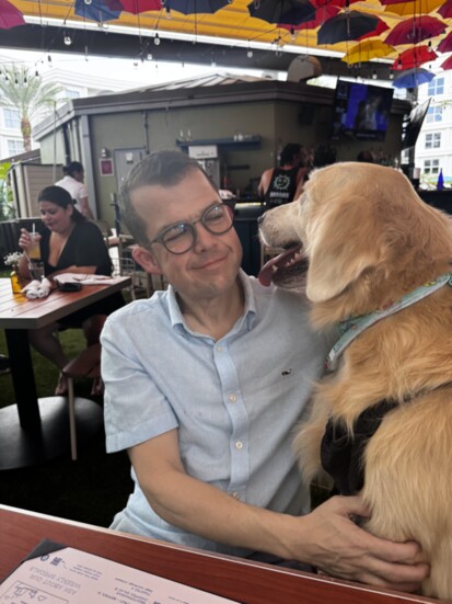 Benjamin Dils and his favorite pup, Miles
