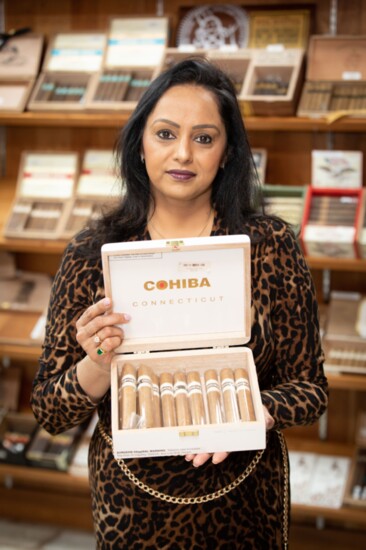 The Lost City Robusto Camacho and Perdomo are Varsha's best sellers and she keeps her customers' favorites in stock.