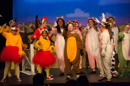 Campers performing in APTB's original musical, "Holy Cow"