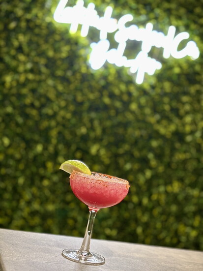 Prickly Pear Margarita. Photo Credit: Latitude Seafood Co., Bel Air