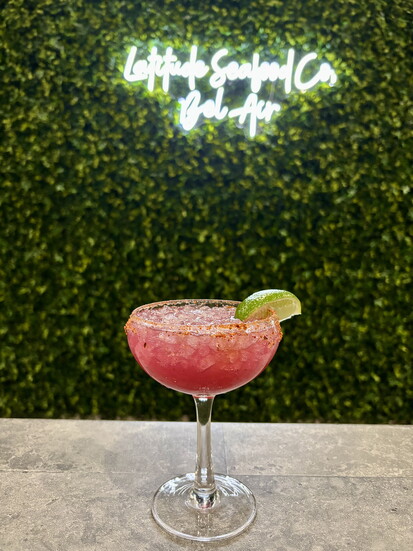 Prickly Pear Margarita. Photo Credit: Latitude Seafood Co., Bel Air