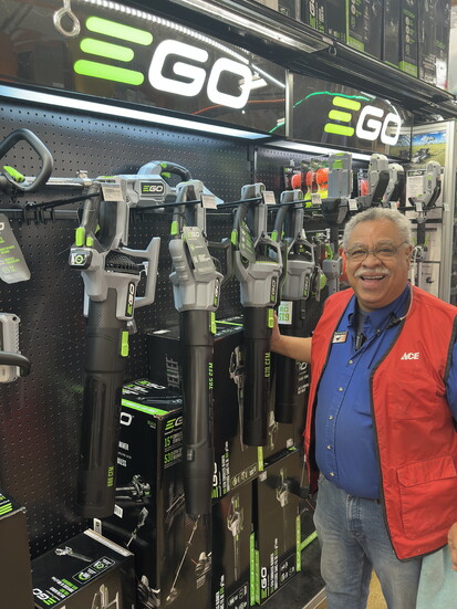 Downtown Walnut Creek ACE Hardware's B2B Lead Bob Flores with the EGO Commercial and EGO Residential line. 