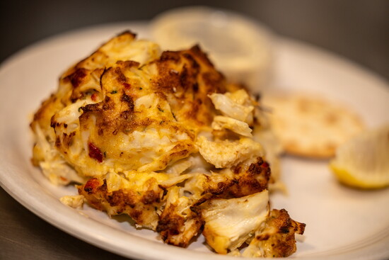 Crab cake at Box Hill Pizzeria & Crabcakes. Photo Credit: Kerry Paradis Photography