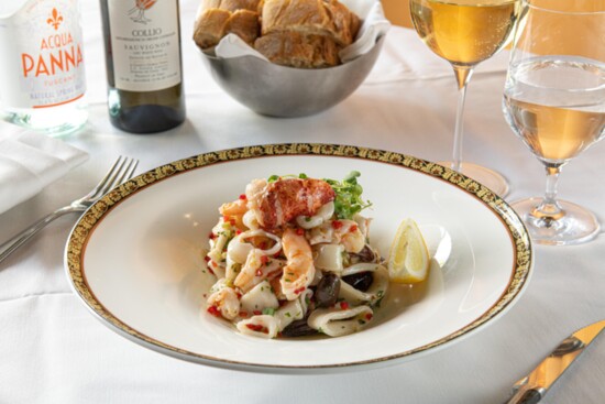 Insalata di Mare made with lobster, crab meat, shrimp and calamari.