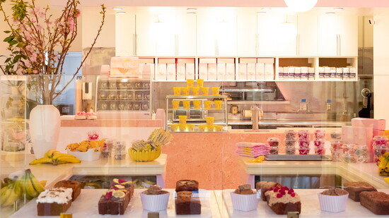 Baked goods on display