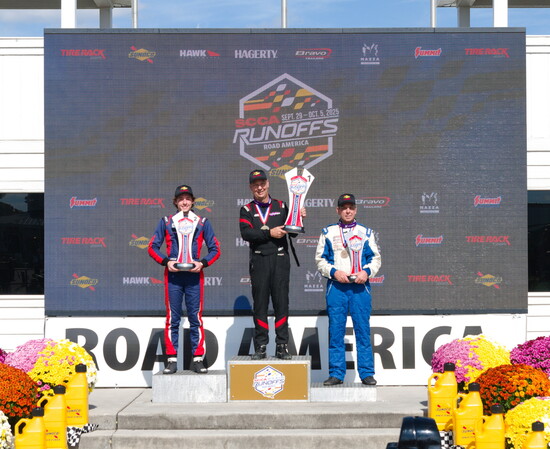 Brendon Cronin (left) with other winners on the stage. Photo courtesy of Brendon Cronin