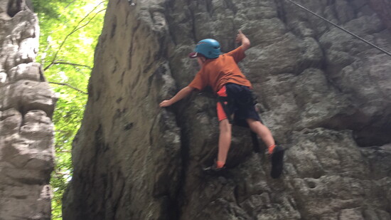 Milo Condran grabbing some stone