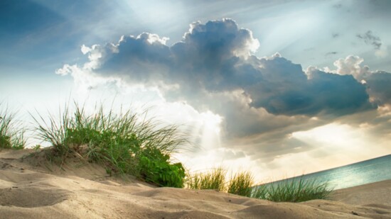 July sunset at Indiana Dunes.