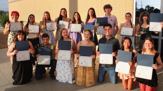 Sixteen of the 17 Venice High School apprentices who completed VIPA's 2026 Apprenticeship Program. (Photo by Joel Smith)