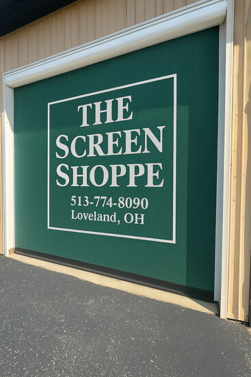 Unique option, garage screen with a logo