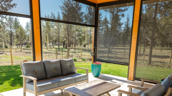 These custom shades keep your patio cooler in the summer and also offer privacy while retaining your views to the outdoors. 