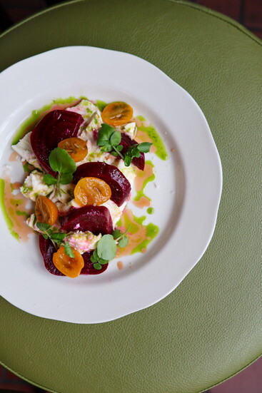 Mozz + Beets served at Essential