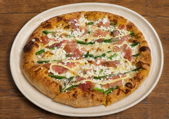 Pizaro's Pizza, Zesty Asparagus & Prosciutto. Photo by Macey Kohne-Sanchez