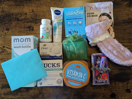 Mandi Richards of Loveland hosts a friends’ brunch assembling Stork Support Postpartum Recovery Kits and writing notes for recipients