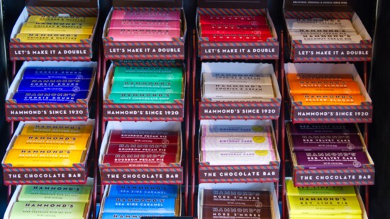 Hammond's Chocolate Bars come in 22 flavors.