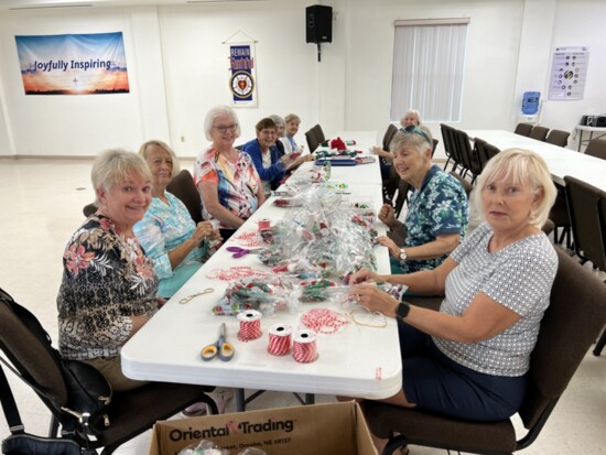 Lakeside Lutheran Church’s Stich and Chatter group crafts items for charity.