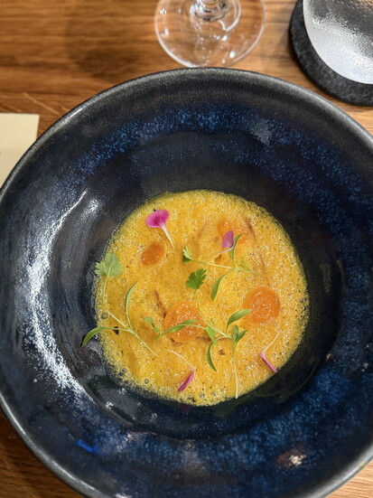 Indian-inspired meat course at Infini