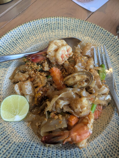 Shrimp noodle stir-fry called Pad See Ew. Photo Credit: Star Williams