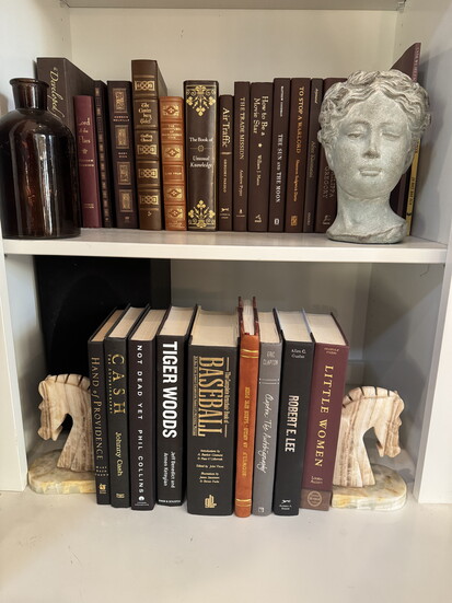 Antique bookends are a perfect addition to the classics.