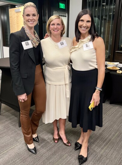 Pitch Your Peers Co-Founders Aly Burks (L) and Erin Krawiec (R) with board member Sarah Morris