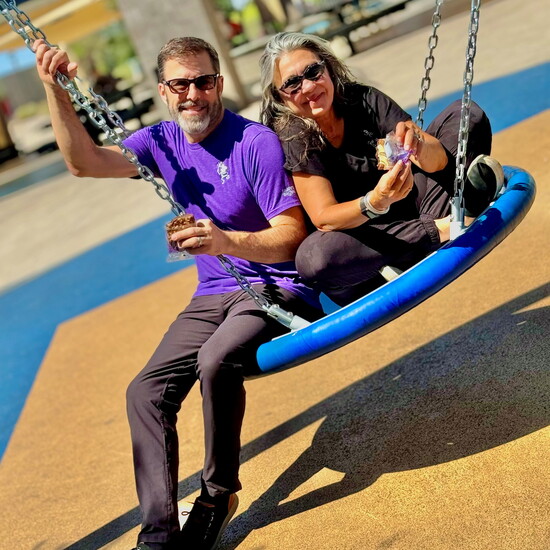 Kravetz and Spitalny at a KABOOM! playground project. Photo courtesy of Fairytale Brownies