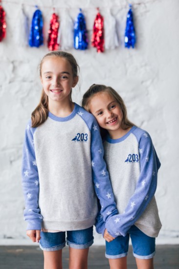 Two cuties in Youth Stars and Stripes Crewneck Sweatshirts