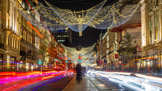 Central London decorated for Christmas