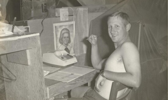 Writing home, Larry left wife Georgia Hanks and two very young boys, 1969