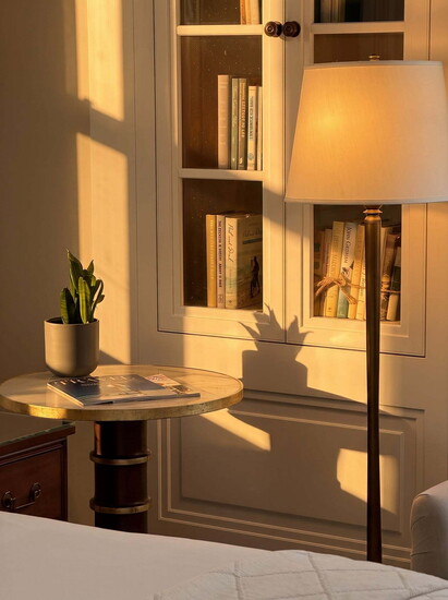 Bookshelf in Suite as ode to library