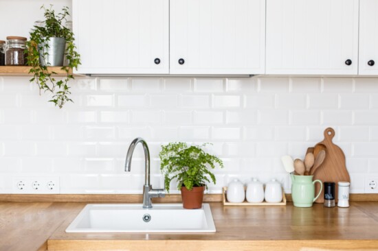 Plants in the kitchen space brings color and life to what was previously a cooler space. Don't be afraid to add a little jungle to your kitchen this year.