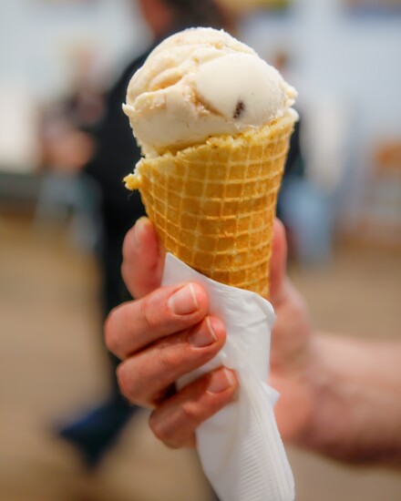 Lemon Sugar Cookie Ice Cream Cone from Rock Salt Milk Bar in Historic Hillside