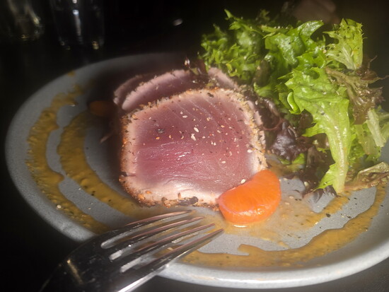 Seared ahi tuna at The Wine Kitchen on the Creek. Photo Credit: Jennifer Waldera