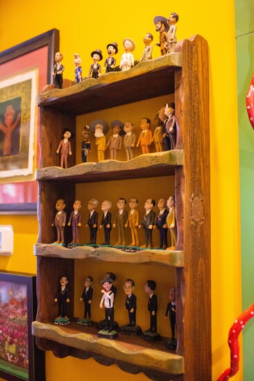 Collection of all of the Presidents of Mexico crafted in ceramic and hand painted.