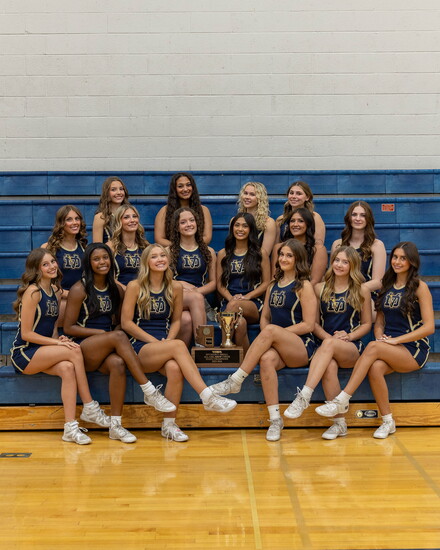 Members of the Desert Vista High School varsity cheer team.