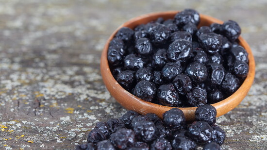 Dried blueberries.