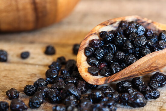 Dried blueberries.