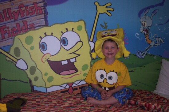 At the Sponge Bob hotel, Eamon's wish.