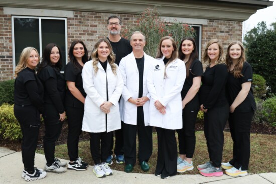 Left to right are Debra Hatcher; Brandy Morgan; Brigitte Whaley; Kayla Williams, CRNP; Philip Jones, CRNA; Steven Seidel, MD; Morgan Martin, MD; Paige Rocca;