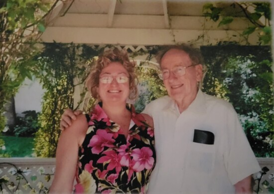 Terri Childs and Paul Gray at the Westlake Hyatt Hotel garden
